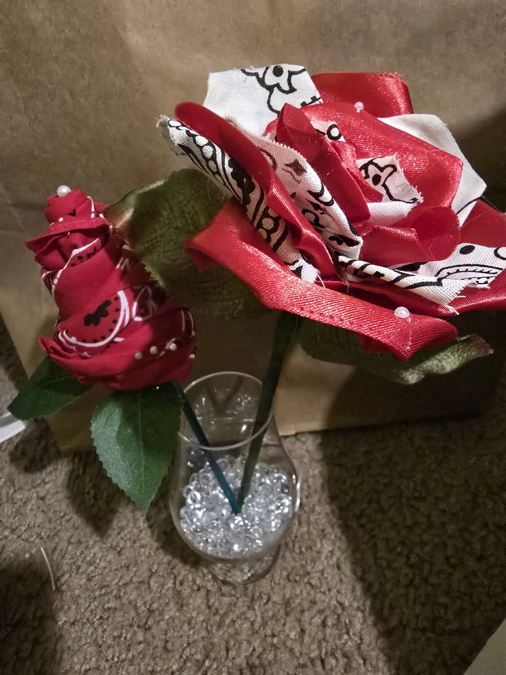 Custom Made Bandana Roses - Decorative  Flowers U Choose Ur Colors And Quantity